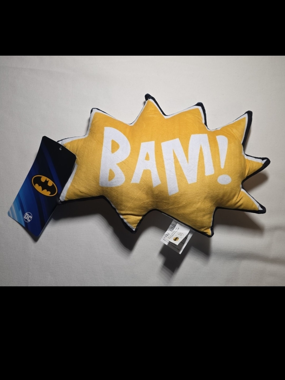Batman Yellow BAM! Comic Burst Accent Pillow
